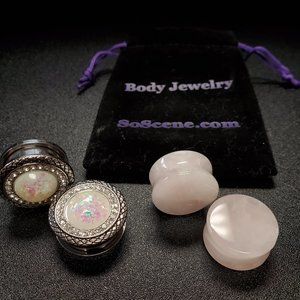 BRAND NEW Gauges Plugs 7/8" 22mm Opal & Quartz